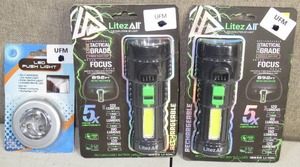 lot 8 image: Set of 2 Litezall LED Flash Lights and 1 LED Push Light