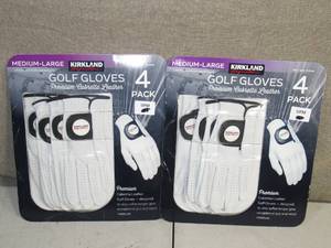 lot 9 image: Set of 2 Kirkland Signature Leather Golf Glove 4-pack- Right HandedSize MediumLarge