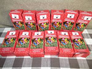 lot 31 image: Lot of 12 Holiday Style 50 Indoor Mini Lights-Multi-Colored Bulbs-Green Wire