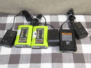 lot 55 image: Set of 3 Ryobi 40V Lithium-Ion 6.0 Ah High Capacity Battery Chargers