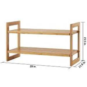 lot 101 image: TRINITY EcoStorage Bamboo Stackable Shoe Rack