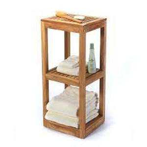 lot 103 image: Deluxe Three-Tier Bathroom Shelf-Teak