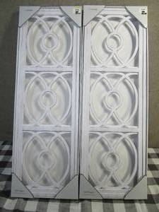 lot 74 image: Set of 2 Trueliving 12 x 35.6 Wall Plaques-White w Antiqued Edging