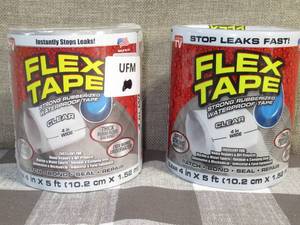 lot 87 image: Set of 2 As Seen on TV-Flex Tape-Clear-4 in. x 5 ft