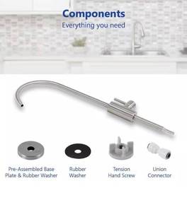 lot 128 image: Modern Stainless Steel Brushed Nickel - Lead-Free Drinking Water Faucet - Reverse Osmosis Filtration System Compatible