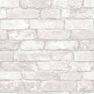 lot 158 image: NuWallpaper Grey And White Brick Vinyl Peel & Stick Wallpaper Roll (Covers 30.75 Sq. Ft.)