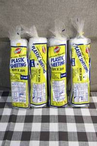 lot 135 image: (Lot of 4) 3 mil 10 x 20 Plastic Sheeting