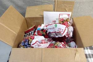 lot 174 image: 13 x  13 x 17 Holiday Gift Bags Boxes Bows