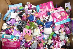 lot 217 image: Banana Box Kids Girls Key Chains Toys Unicorn Hand Cream Lip Gloss Press on Nails