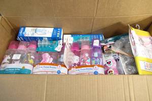 lot 230 image: 30 x 11 x 8 Box of Baby Bottles-Nooks-Nipples