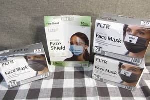lot 237 image: Lot of 225 FLTR General Use Masks and 10 FLTR Anti Fog Shields