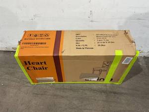 lot 220 image: Livinia Set of 2 Walnut Finish Heart X-Back Solid Malaysian Oak Dining Chair with Faux Leather Seats