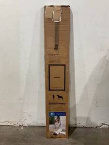 lot 222 image: PetSafe 1-Piece Large White Aluminum Sliding Glass Pet Door Panel Insert
