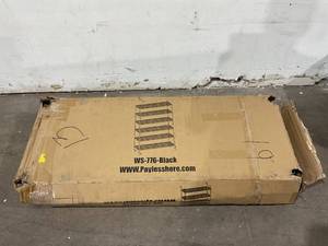 lot 228 image: Black 6-Tier Rolling Metal Wire Shelving Unit