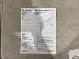 lot 232 image: Prepac Simplistic Drifted Gray Flat Wood Panel King Size Headboard