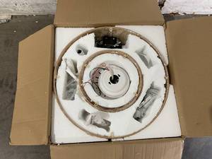 lot 58 image: Eamonex 21 inch Double Bamboo Drum Ceiling Fan with Light
