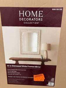 lot 421 image: Home Decorators Collection Medium Rectangle White Beveled Glass Contemporary Mirror