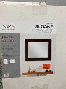 lot 420 image: MCS Medium Rectangle Coppered Bronze Beveled Glass Casual Mirror