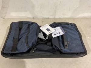 lot 239 image: Coolife Rolling Duffel Travel Duffel Bag Wheeled Duffel Suitcase Luggage 8 Pockets - Navy Blue