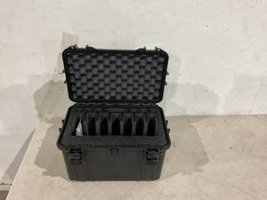 lot 241 image: 7 Pistol 14 Magazine Doro Gun Case with Custom MyCaseBuilder Foam Insert - Waterproof, Heavy Duty