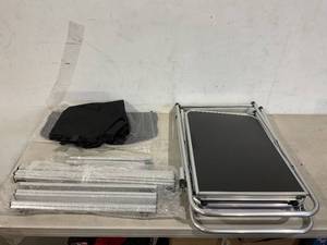 lot 244 image: CampLand Outdoor Folding Table Aluminum Lightweight Height Adjustable with Storage Organizer