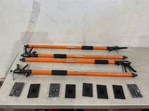 lot 251 image: 4PK Support Pole, Steel Telescopic Adjustable 154lb Capacity