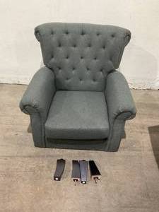 lot 136 image: LOKATSE HOME Upholstered Modern Club Chair - Dark Grey