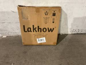 lot 79 image: Lakhow White Granite 4 ft Adjustable Height Folding CampingParty Table