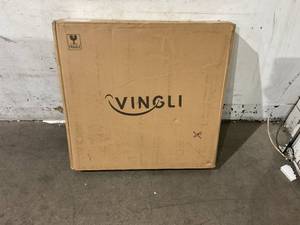 lot 80 image: VINGLI 25.6 inch Round Glass & Champagne Gold 2-Tier Coffee Table