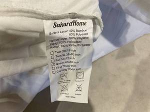 lot 156 image: Sakura Home Queen Size Bamboo Mattress Topper