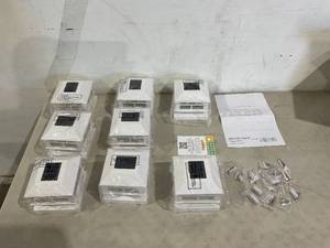 lot 270 image: GreenLighting 8-Pack White PCVVinyl Solar Post Cap Lights