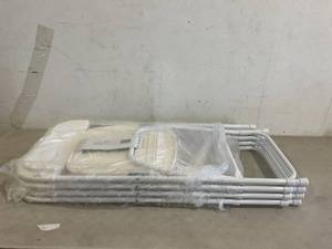 lot 282 image: SET OF 4 Flash Furniture Hercules Series Plastic Folding Chair - White
