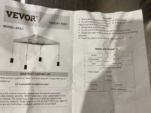 lot 175 image: VEVOR Pop Up Canopy Tent - White Silver