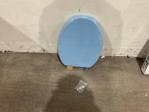 lot 177 image: Angel Shiold Elongated Natural WoodToilet Seat - Blue