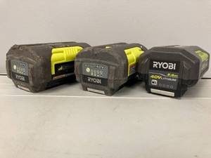 lot 427 image: LOT OF 3 Various Ryobi 40V Batteries