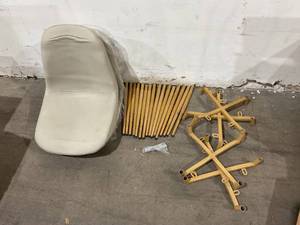 lot 34 image: LOT OF 4 CangLong Upholstered Dining Room Chair - Light Grey