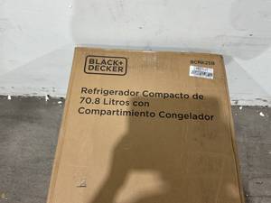 lot 194 image: BLACKDECKER Compact Refrigerator with Freezer, 2.5 Cubic Feet, Black