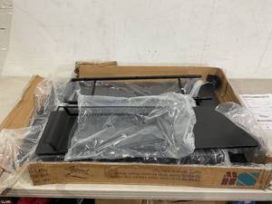 lot 305 image: SHW 36-Inch Height Adjustable Standing Desk Sit to Stand Riser Converter Workstation, Black