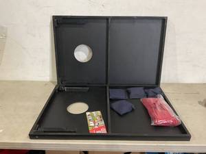 lot 313 image: GoSports Classic Cornhole Set - Rustic Wood Design