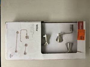 lot 24 image: Pfister Willa 3-Piece Bath Hardware Set with Towel Ring Toilet Paper Holder and 18 in. Towel Bar in Brushed Nickel