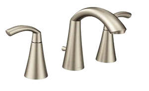 lot 2 image: Moen Glyde 8 in. Widespread 2-Handle High-Arc Bathroom Faucet in Brushed Nickel (Valve Not Included)