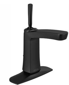 lot 4 image: Delta Vesna Single Hole Single-Handle Bathroom Faucet in Matte Black