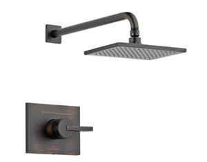 lot 6 image: Delta Vero 1-Handle 1-Spray Raincan Shower Faucet Trim Kit in Venetian Bronze (Valve Not Included)