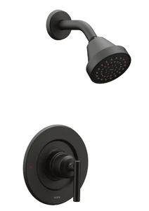 lot 8 image: Moen Gibson 1-Handle Posi-Temp Shower Only Faucet Trim Kit in Matte Black (Valve Not Included)