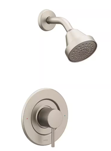 lot 14 image: Moen Align Single-Handle Posi-Temp Shower Faucet Trim Kit in Brushed Nickel (Valve Not Included)