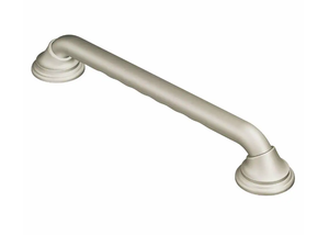 lot 23 image: Moen Home Care 12 in. x 1-14 in. Concealed Screw Grab Bar with SecureMount and Curl Grip in Brushed Nickel