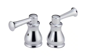 lot 32 image: Delta Pair of Orleans Lever Handles in Chrome for Roman Tub Faucets