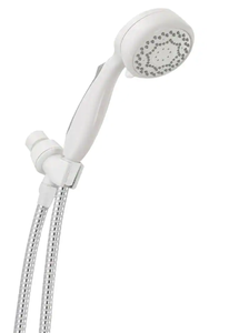 lot 35 image: Delta 7-Spray Patterns 1.75 GPM 3.38 in. Wall Mount Handheld Shower Head in White