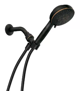 lot 36 image: Moen HydroEnergetix 8-Spray Patterns with 1.75 GPM 4.75 in. Wall Mount Single Handheld Shower Head in Mediterranean Bronze