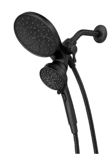 lot 40 image: Moen Attract Magnetix 6-Spray Patterns with 1.75 GPM 6.75 in. Wall Mount Dual Shower Heads and Handheld in Matte Black